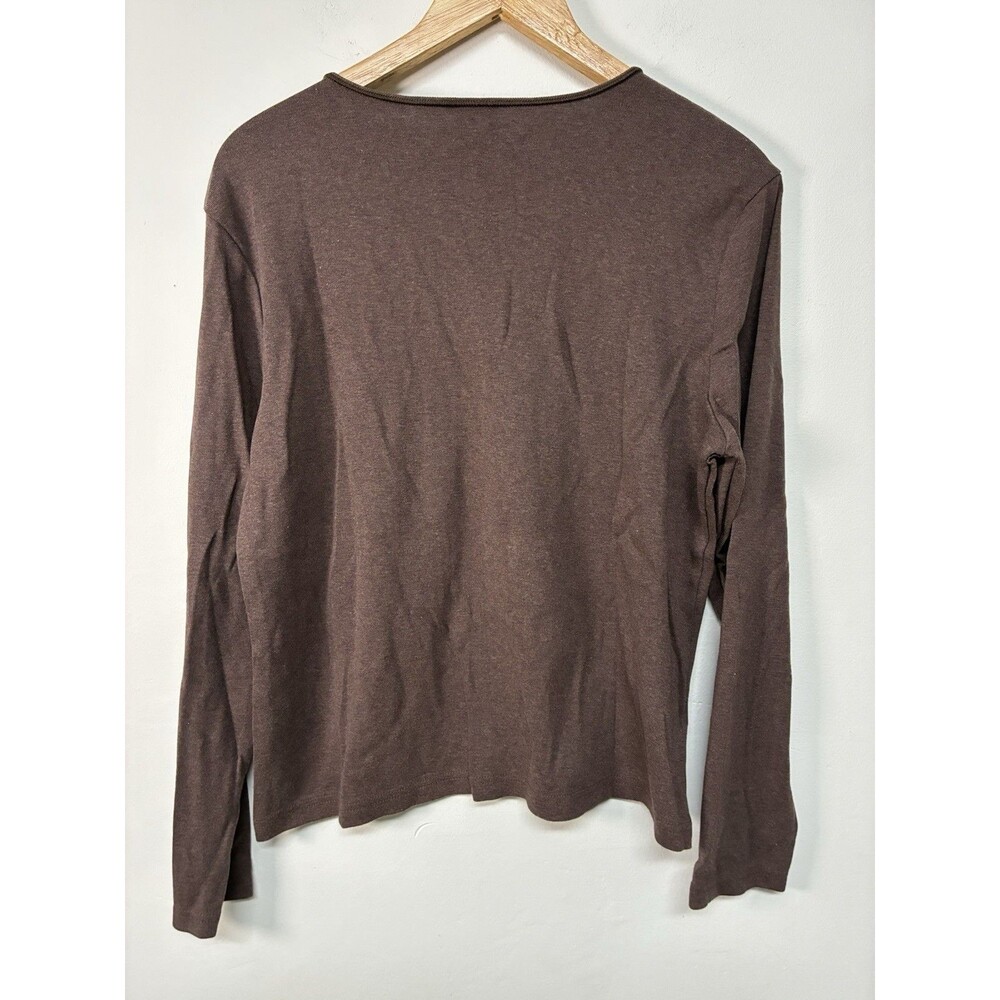 LL Bean Long Sleeve T Shirt Women’s XL Brown 100 Cotton Outdoor Lounge - Picture 5 of 7